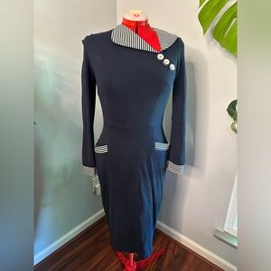Tatyana Navy-Inspired Wiggle Dress, sz M